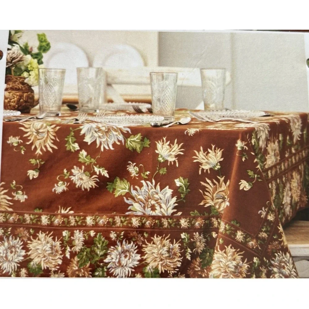 APRIL CORNELL Antoinette Autumn Fall Tablecloth Cotton 60